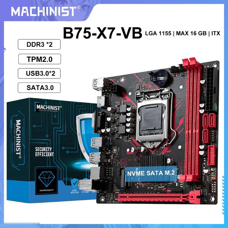 Placa-mãe MACHINIST B75 X7 VB LGA1155 Dual Channel DDR3 RAM